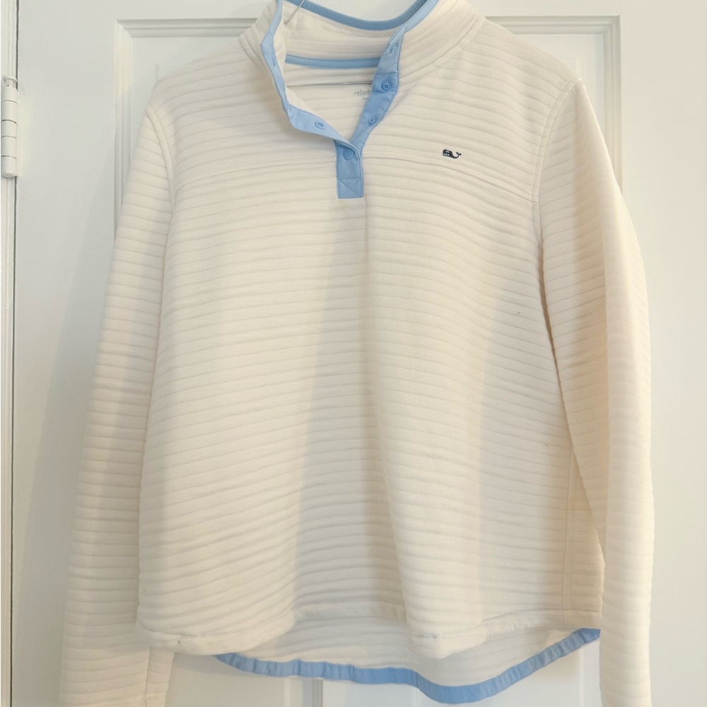 Vineyard Vines Cream and Blue  Sweatshirt